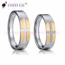 Two Tone Gold Plated Engagement and Wedding Rings